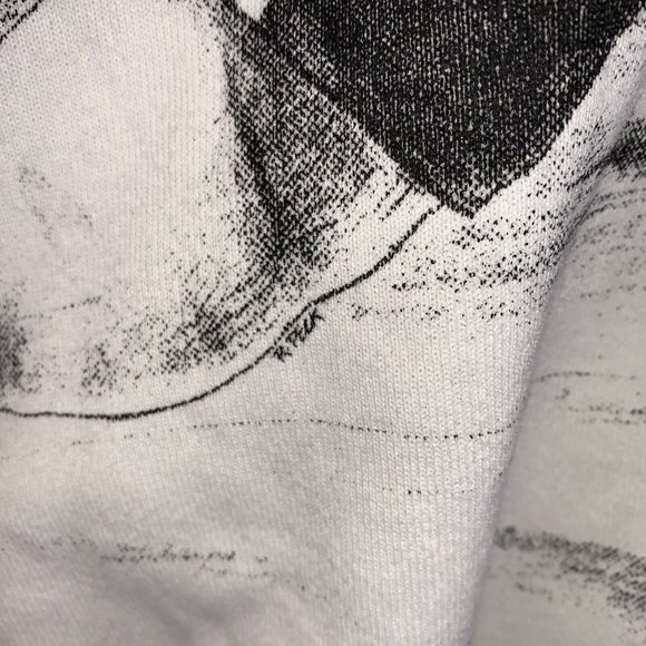 Vintage 1990s Black White Wrap Graphic Hockey Sweatshirt Mens XL Center Star USA - Picture 4 of 11